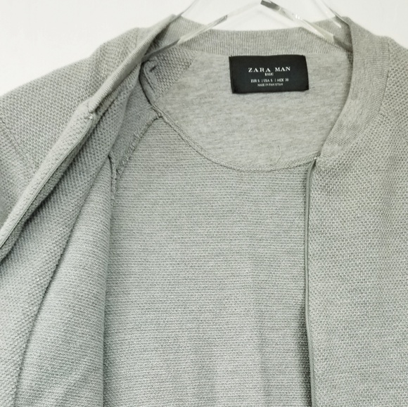 Zara Man Textured Grey Zip Up Jacket - Picture 6 of 6